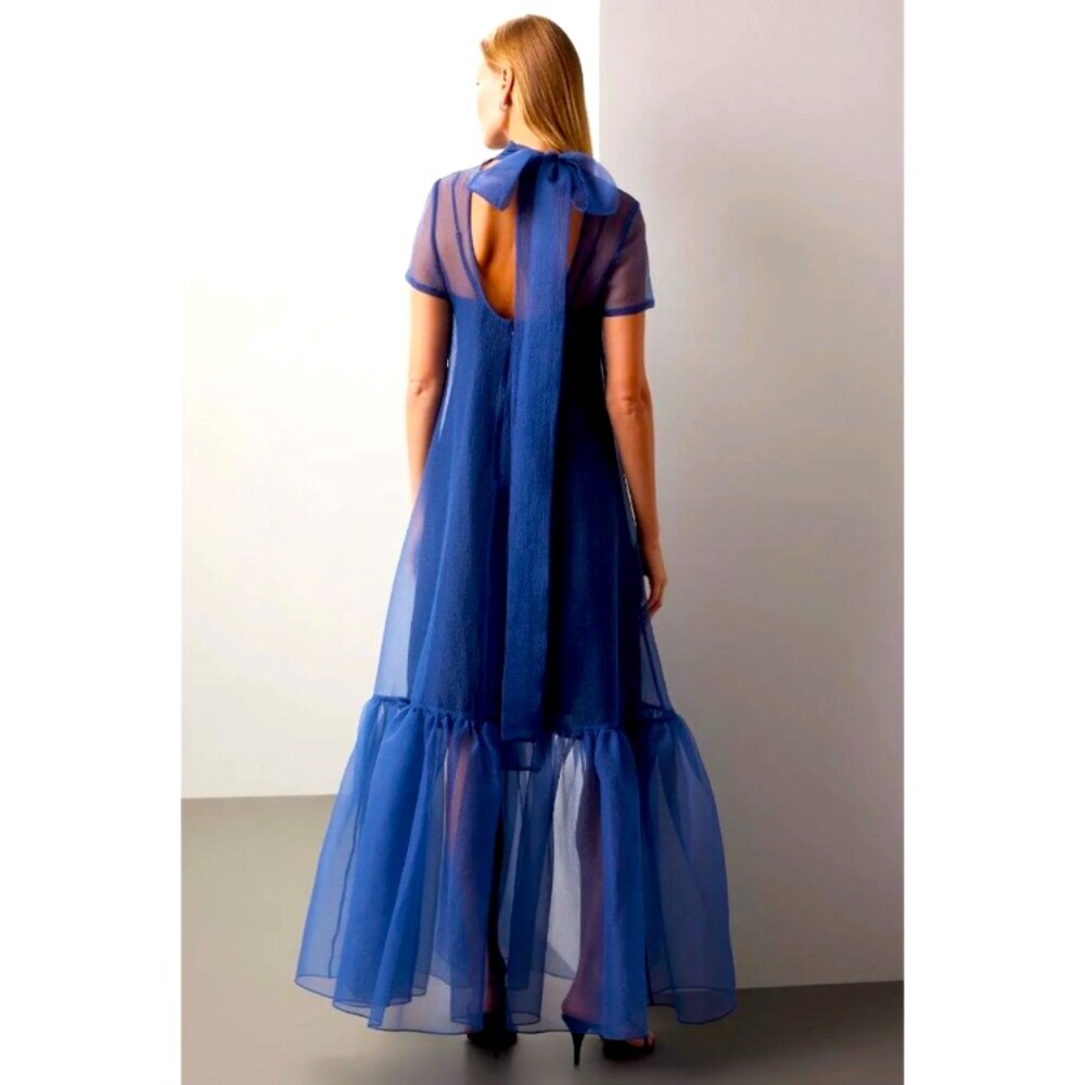 STAUD navy organza maxi dress , EUC  sz M